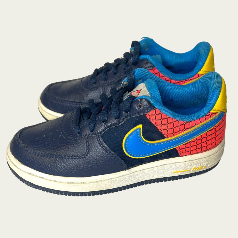 Nike - Boys Air Force 1 Low Sneaker - Navy Multi - Size 11C